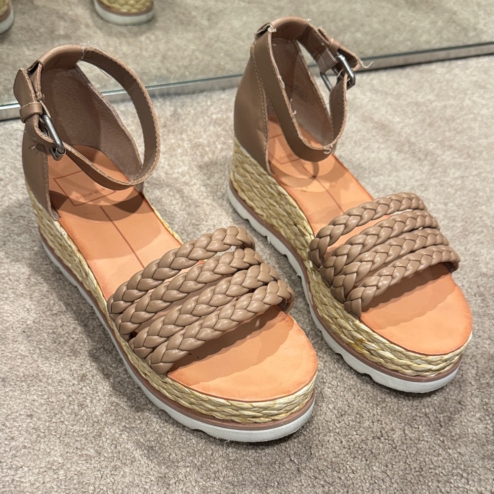 Braided Tan Platform Sandals